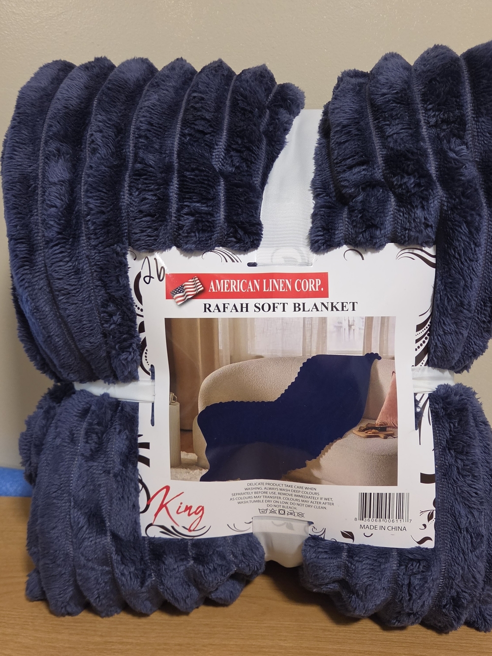 American Linen Corp. Rafah Soft Blanket - Navy Blue